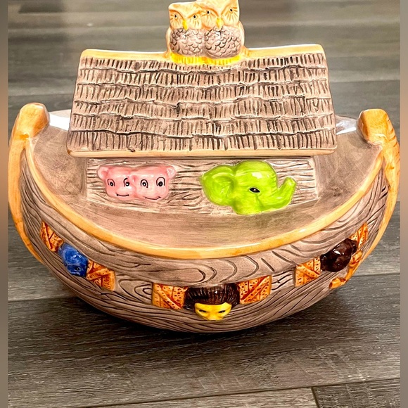 Vintage 1996 treasure craft Noah's Ark ceramic cookie jar large - Picture 1 of 7